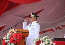 Wakil Bupati Pimpin Upacara Penurunan Bendera HUT RI