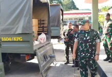 Dandim 1604 Kupang Cek Kesiapan Keberangkatan Bantuan