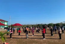 Anggota Kodim 1629 SBD dan Persit Gelar Olahraga Bersama