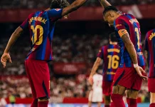 Tumbangkan Sevilla 3-1, Barcelona Sapu Bersih 7 Laga Awal La Liga