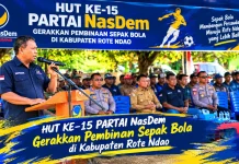 HUT ke-15 Partai NasDem Gerakkan Pembinaan Sepak Bola di Kabupaten Rote Ndao