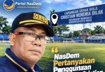 NasDem Pertanyakan Izin Lapangan Sepak Bola Christian Nehemia Dilak
