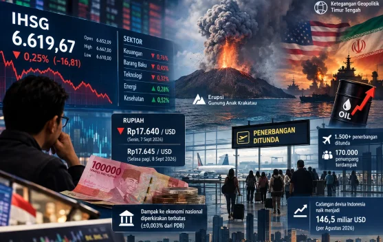 IHSG Melemah, Rupiah Tertekan di tengah Gejolak Global