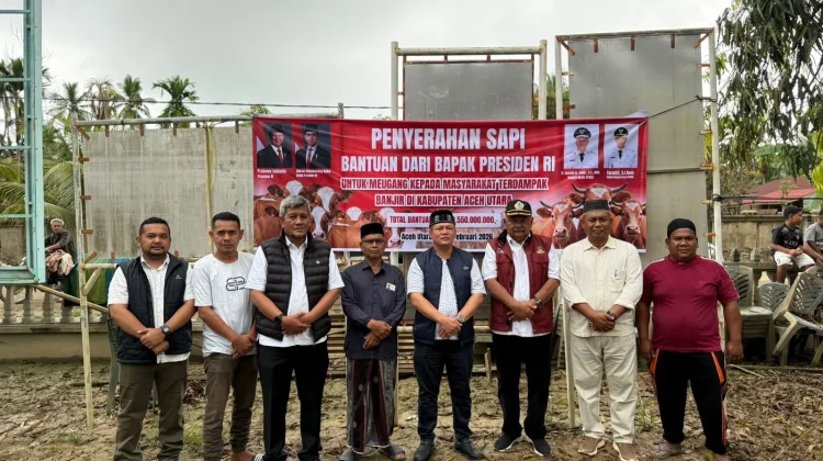 Bupati Aceh Utara Serahkan Sapi Bantuan  Presiden Secara Simbolis