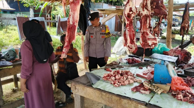 Pengamanan Meugang Besar di Krueng Geukueh, Polisi Hadir Pastikan Aman