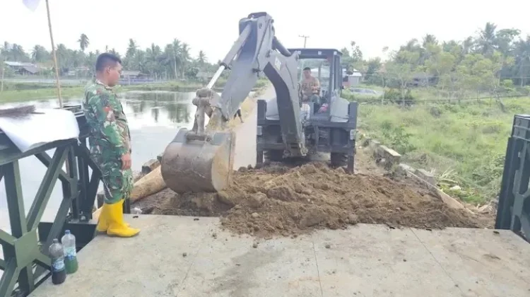 Jembatan Bailey Bluka Teubai–Glumpang Sulu Timur Hampir Rampung