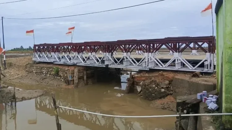 TNI Tuntaskan Pembangunan Jembatan di Matang Punton Aceh Utara
