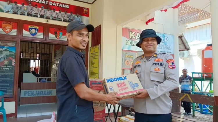 Mahasiswa STIK Lemdiklat Polri Salurkan Bantuan Kapolri