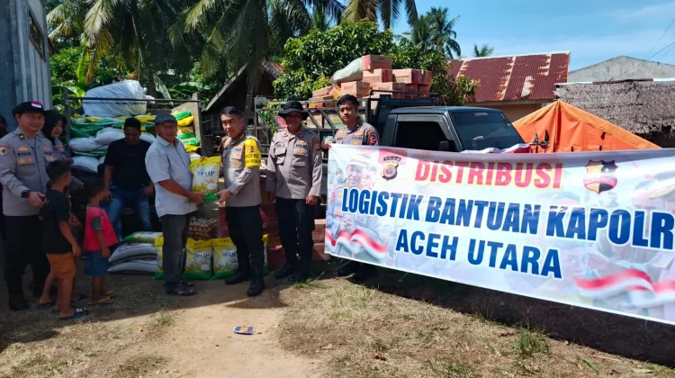 Polres Aceh Utara Kembali Distribusikan Bantuan Kapolri untuk Korban Bencana
