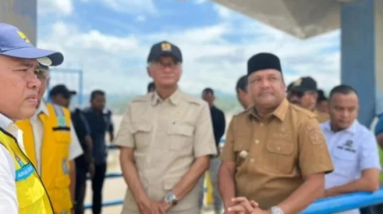 Menteri PU Tinjau Kerusakan Bendung Irigasi Pante Lhong di Bireuen