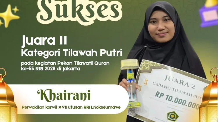 Tembus Nasional, Duta RRI Lhokseumawe Juara Dua