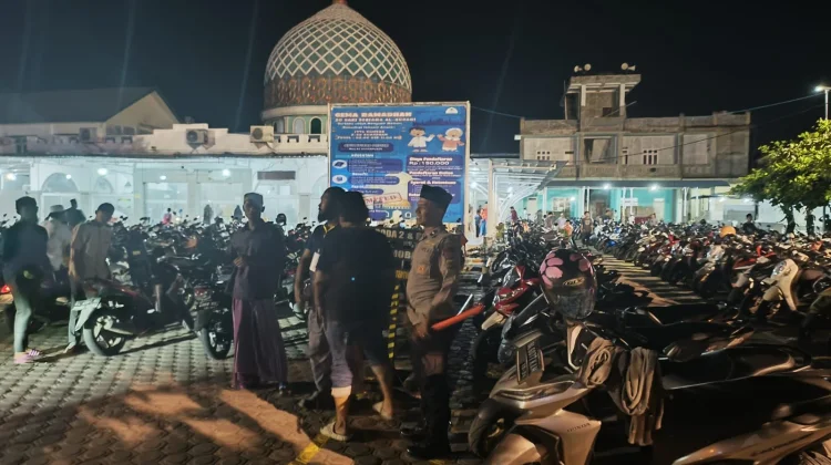 Jaga Kekhusyukan Tarawih, Polsek Banda Sakti Amankan Masjid di Malam Ramadan