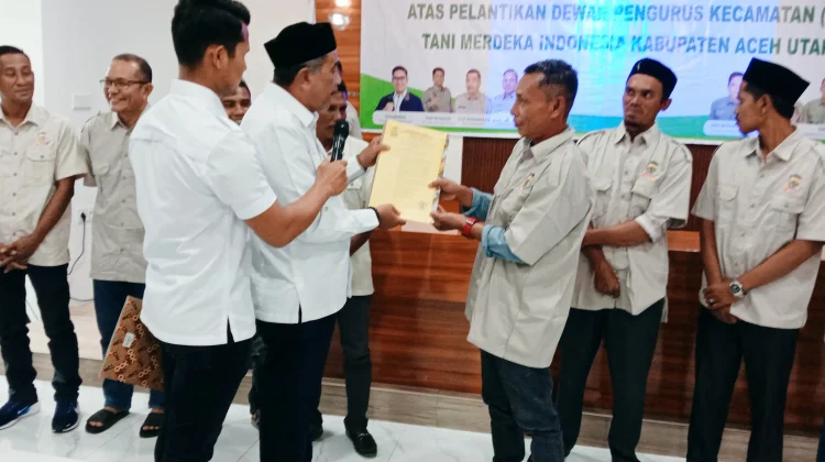 DPW Aceh Lantik DPK Tani Merdeka Aceh Utara