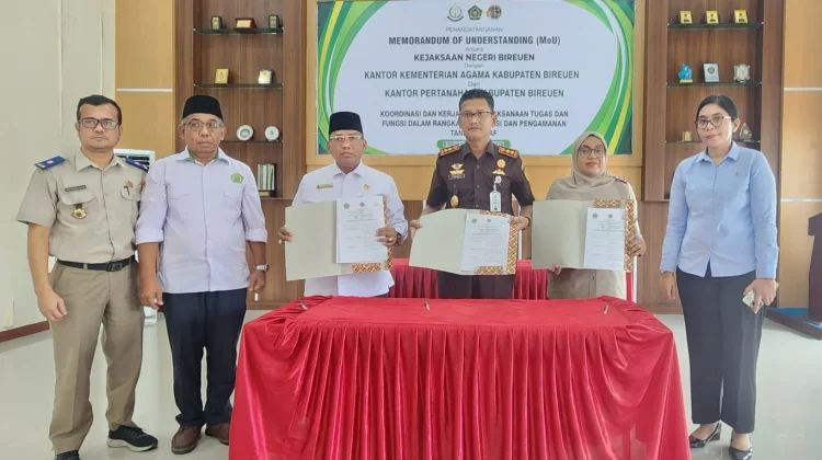 Kemenag Bireuen Perpanjang MoU dengan Kejaksaan dan BPN