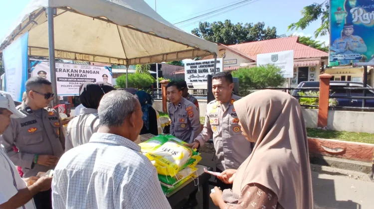 Polres Lhokseumawe Gelar Gerakan Pangan Murah, Komoditi Beras SPHP dan Minyak