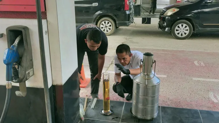 Satreskrim Polres Lhokseumawe Sidak SPBU, Pastikan Kualitas dan Takaran BBM