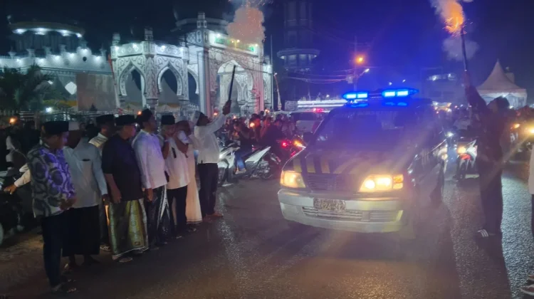 Polisi Amankan Pawai Takbir Idul Fitri 1447 H di Dewantara Aceh Utara