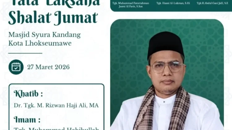 Ketua PCNU Lhokseumawe Jadi Khatib Jumat di Masjid Syura Kandang