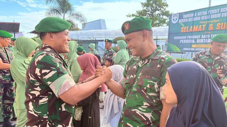 Dandim Aceh Utara Pimpin Korps Raport, 56 Prajurit Naik Pangkat