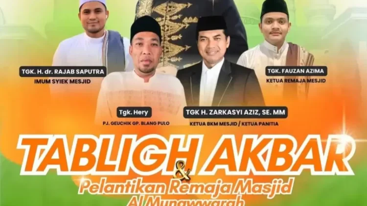 Tgk Habibi Annawawi Isi Tabligh Akbar di Masjid Al Munawwarah Lhokseumawe