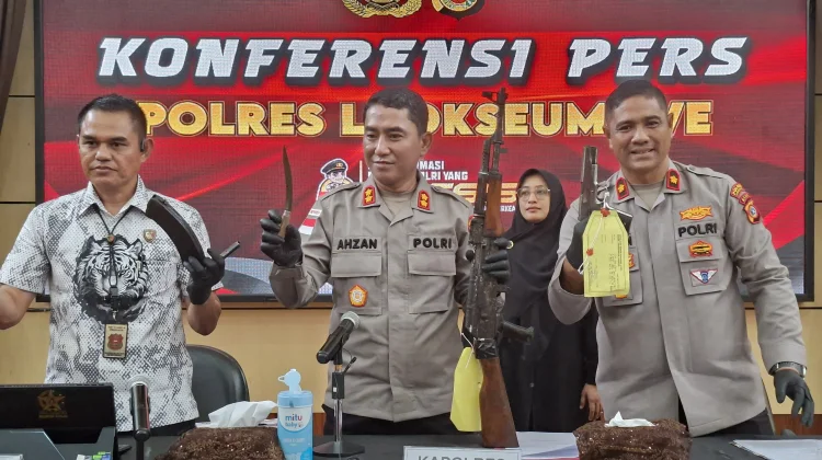 Polres Lhokseumawe Ungkap Kasus Senpi Ilegal, Dua Tersangka Diamankan Satu DPO