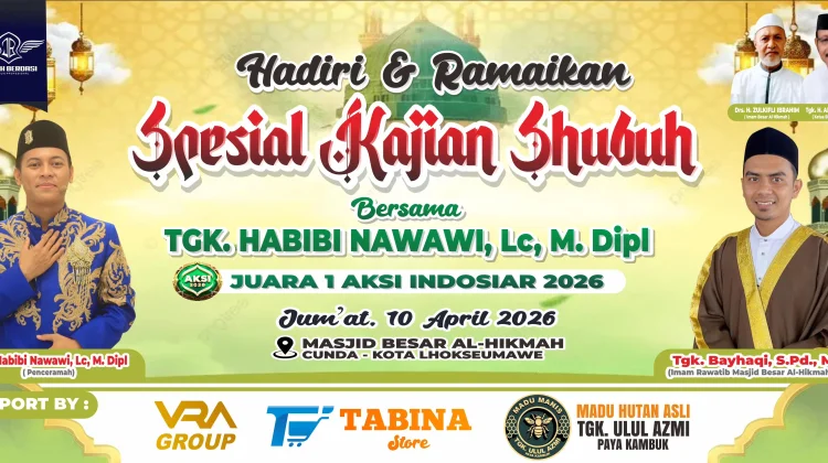 Habibi An Nawawi Isi Kajian Subuh di Masjid Al Hikmah Cunda Lhokseumawe