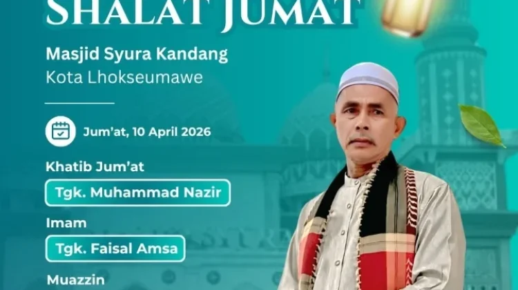 Tgk. Muhammad Nasir Jadi Khatib Jumat di Masjid Syura Kandang