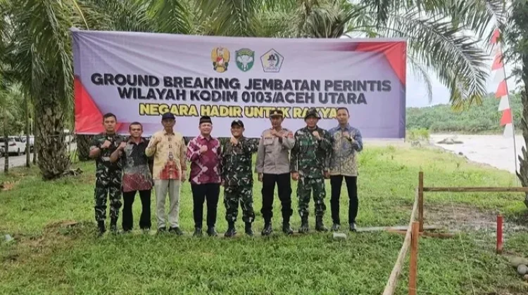 Lima Belas Jembatan Dibangun Serentak di Wilayah Kodim 0103/Aceh Utara