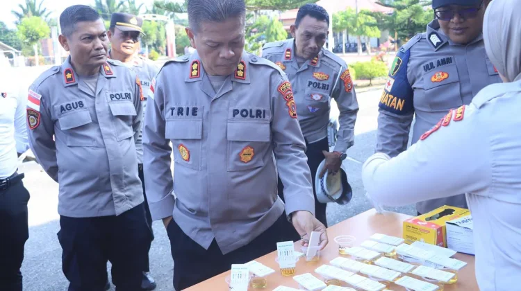 Cegah Penyalahgunaan Narkoba, Polres Utara Cek Urin Personel