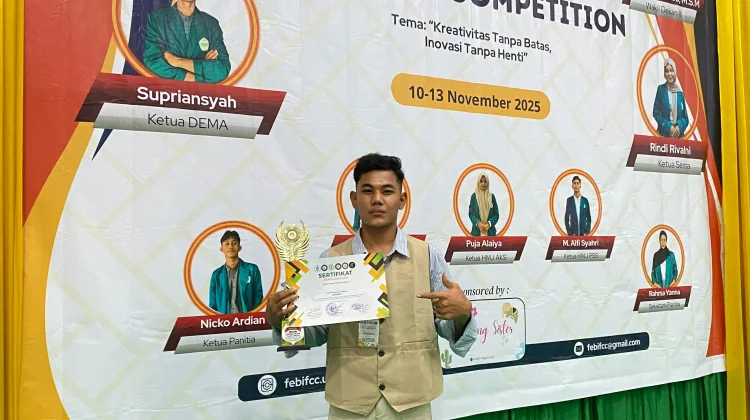 Zainur Izwanda Raih Mahasiswa Berprestasi Universitas Bumi Persada