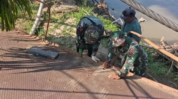 Pembangunan Jembatan Gantung di Sawang Mulai Dikerjakan