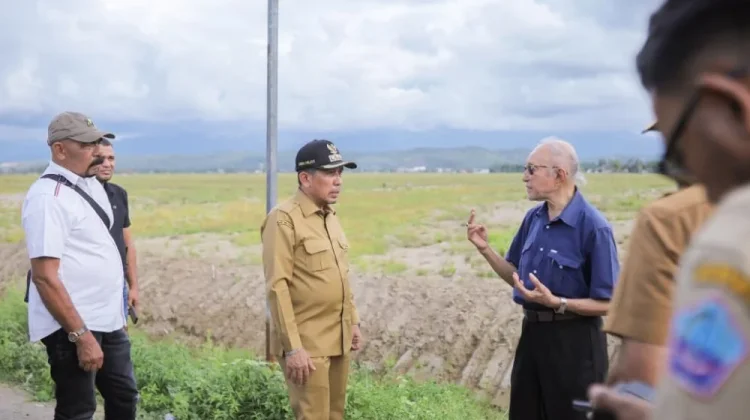 Wali Nanggroe Tinjau Krueng Mereudu dan Lahan Pertanian