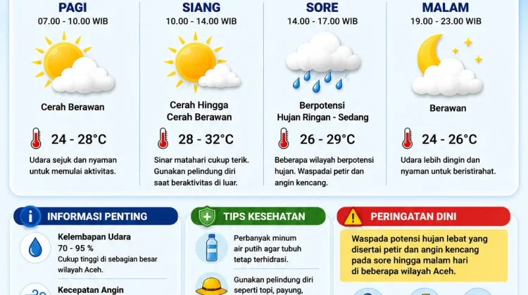 BMKG: Aceh Hari Ini Hangat, Teduh, dan Sejuk