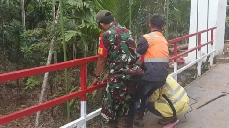 Progres Rehab Jembatan Gantung Perintis di Sawang Aceh Utara Capai 60 Persen