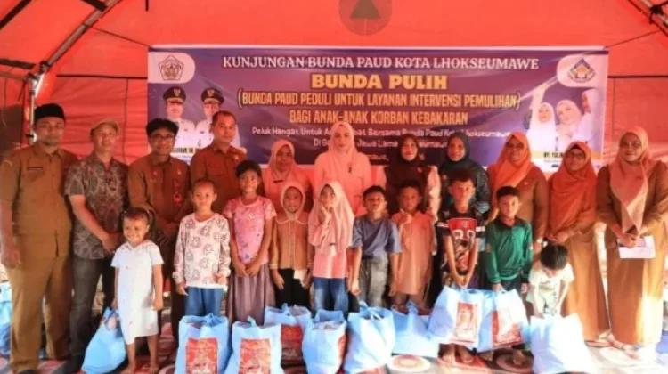 Bunda PAUD Lhokseumawe Pulihkan Trauma Anak Korban Kebakaran