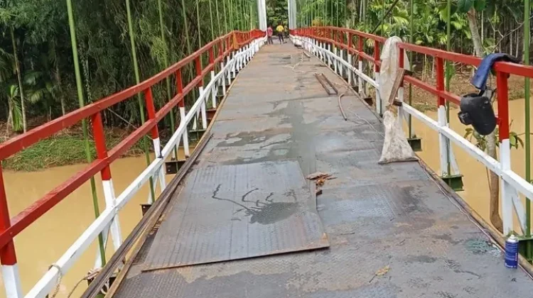 Progres Rehab Jembatan Gantung Sawang Capai 64 Persen
