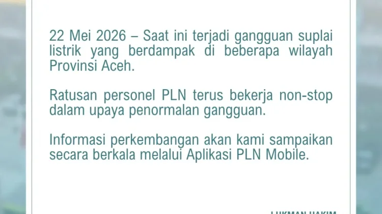 Breaking News! Listrik Padam Serentak di Aceh, Ini Penjelasan Resmi PLN