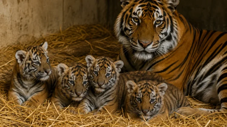 Empat Anak Harimau Sumatra Lahir di Inggris