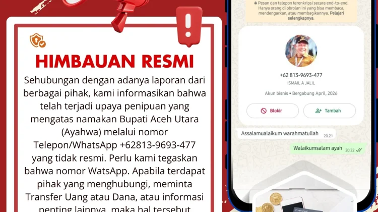 Pemkab Aceh Utara Peringatkan Penipuan Catut Nama Bupati