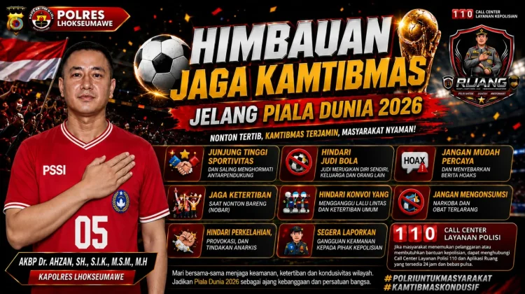 Polres Lhokseumawe Ajak Masyarakat Jaga Kamtibmas jelang Piala Dunia