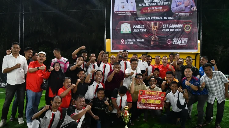 Pemkab Aceh Timur Juarai Mini Soccer HUT Bhayangkara Ke-80