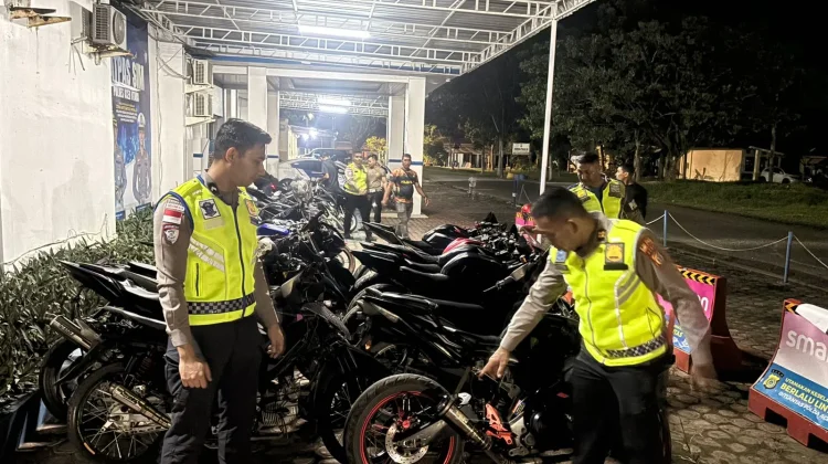 Satlantas Polres Aceh Utara Amankan 16 Sepeda Motor Berknalpot Brong