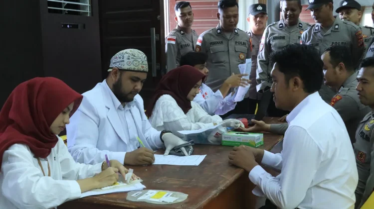 Polres Aceh Utara Kumpulkan Donor 85 Darah
