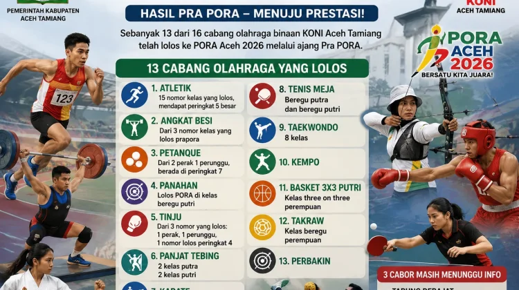 13 Cabor Tamiang Kantongi Tiket menuju PORA Aceh 2026