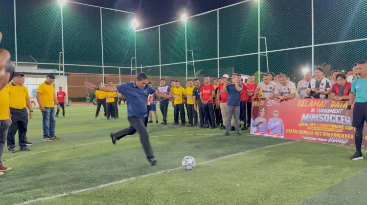 Kapolres Lhokseumawe Buka Turnamen Mini Soccer HUT Bhayangkara ke-80