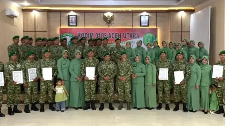 Dandim 0103/Aceh Utara Pimpin Tradisi Pelepasan Personel Pindah Satuan