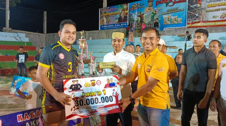 LR SPORT VC Banda Sakti Juara Turnamen Bola Voli Piala Kapolres HUT Bhayangkara