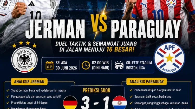Jerman Diunggulkan, Paraguay Siap Beri Kejutan di Babak 32 Besar Piala Dunia 2026