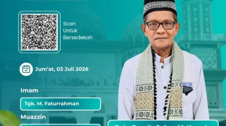 Tgk. Ramli dari Paloh Dijadwalkan Jadi Khatib Salat Jumat di Masjid Syura Kandang