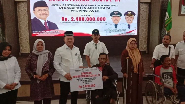 Kemensos Serahkan Bantuan Senilai Rp2,4 Miliar untuk Korban Luka Banjir Aceh Utara